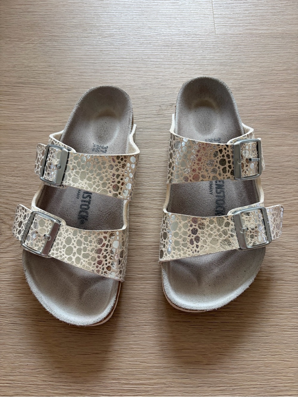 Birkenstock Arizona Metallic Stones Sandals Size 37